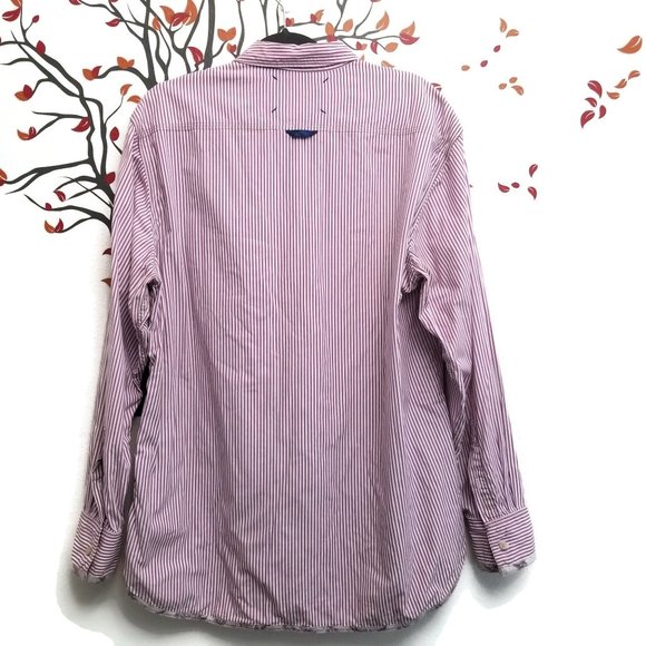Robert Graham Jeans Stripe Long Sleeve Shirt XL - Picture 3 of 8